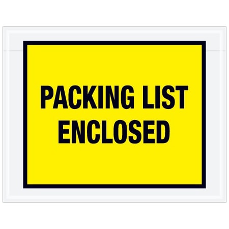 Bsc Preferred 7 x 5-1/2'' Yellow ''Packing List Enclosed'' Envelopes, Style 1, 1000PK PL405